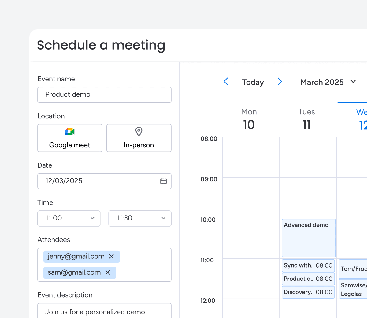 Calendar 2 way sync